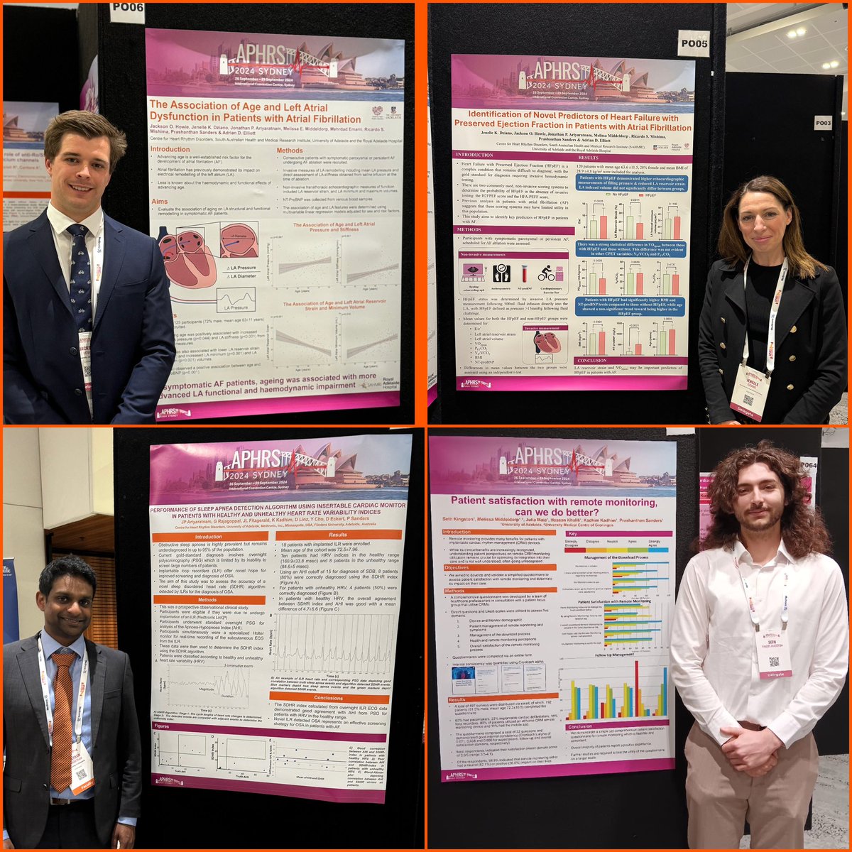Jenelle Dziano (@jenelledziano) on Twitter photo A big few days at The Asia Pacific Heart Rhythm Society Scientific Sessions in Sydney for the Centre for Heart Rhythm Disorders team sharing our research over:
🗣️ 27 talks
📊 26 posters
<a href="/UniofAdelaide/">Uni of Adelaide</a> <a href="/sahmriAU/">SAHMRI</a> <a href="/SAHMRI_Heart/">SAHMRI Heart</a> #CHRD #APHRS2024 A big few days at The Asia Pacific Heart Rhythm Society Scientific Sessions in Sydney for the Centre for Heart Rhythm Disorders team sharing our research over:
🗣️ 27 talks
📊 26 posters
<a href="/UniofAdelaide/">Uni of Adelaide</a> <a href="/sahmriAU/">SAHMRI</a> <a href="/SAHMRI_Heart/">SAHMRI Heart</a> #CHRD #APHRS2024