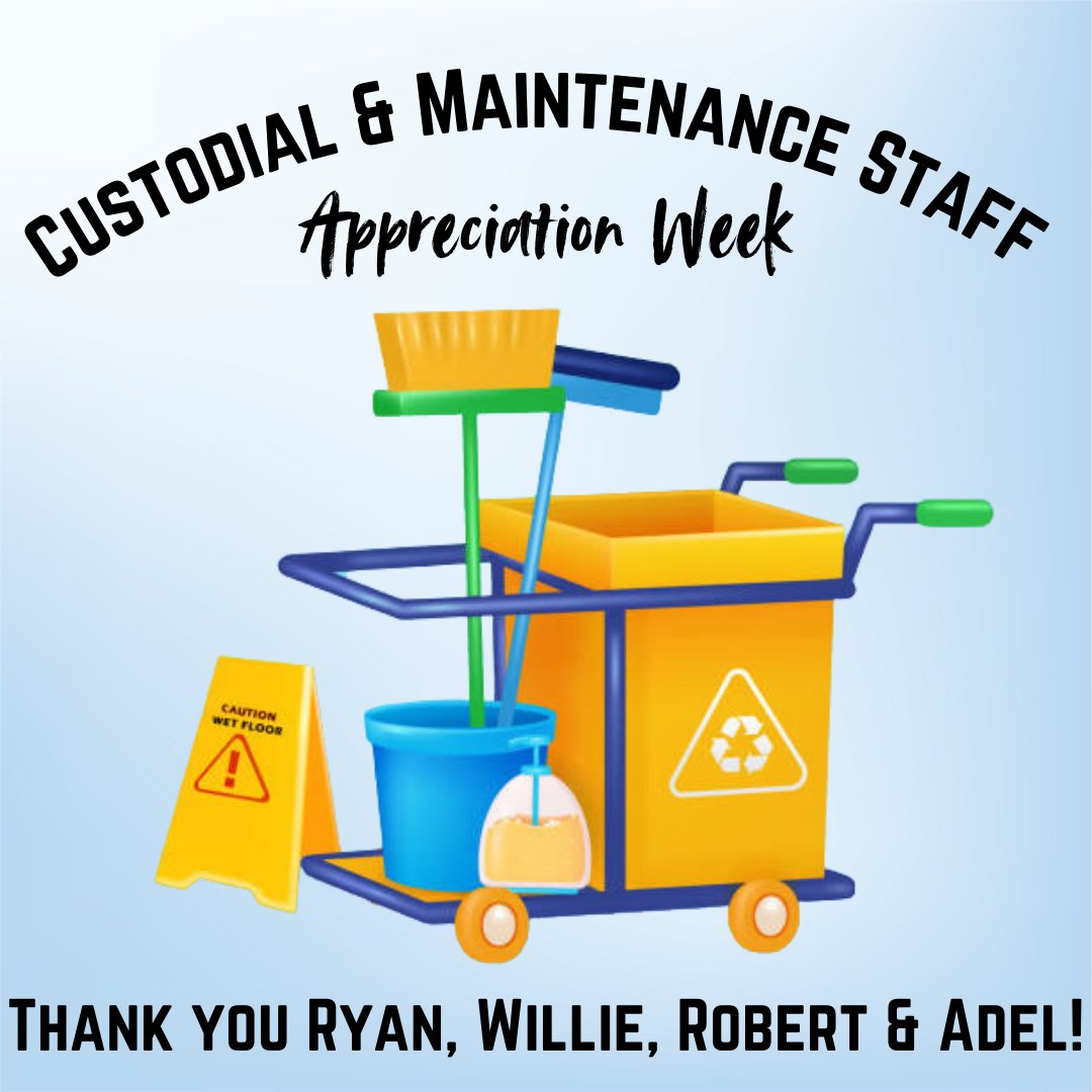 🥇 Thank you Ryan, Willie, Adel &amp; Robert! CWE struck GOLD with you!! 🥇

This week is School Custodial and Maintenance Staff Appreciation Week! Our fabulous custodial staff works extremely hard keeping CWE clean and safe for our students.