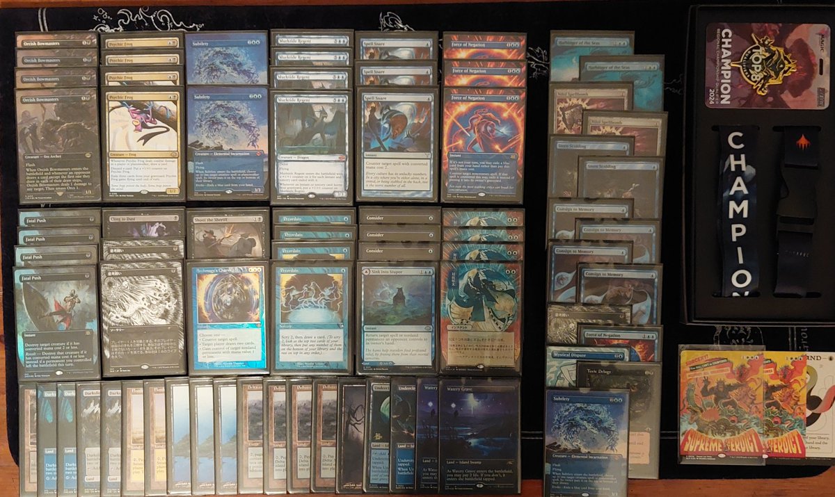 MattFreedMania's tweet photo. Split the finals of my RCQ with @Boggememes Dimir Frogtide

R1 Boros Energy 💀🐸💀
R2 Boros Energy 🐸🐸
R3 Boros Burn 🐸🐸
R4 Merfolk 🐸💀🐸
R5 Soultrader Combo 🤝
QF Boros Energy 🐸🐸
SF Soultrader Combo 💀🐸🐸 
F Merfolk 🤝 https://t.co/L2w8sDj7Dd