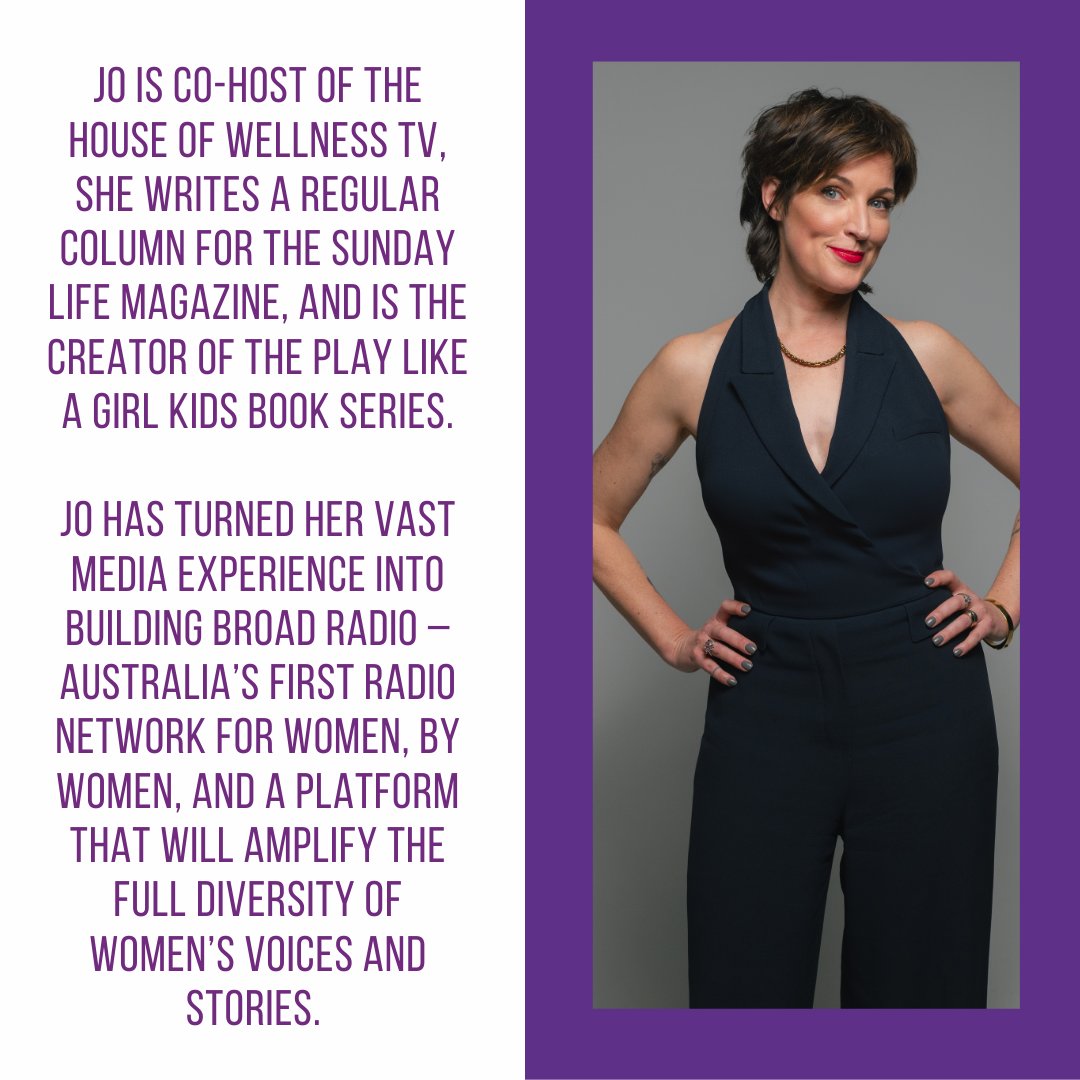 We’re delighted to announce Jo Stanley as the facilitator of the Women in Sport Brunch 2024.

Jo is an accomplished writer, presenter, TV and radio host and founde of Broad Radio – Australia’s first radio network for women, by women.

Tickets: wsa.tidyhq.com/public/schedul…