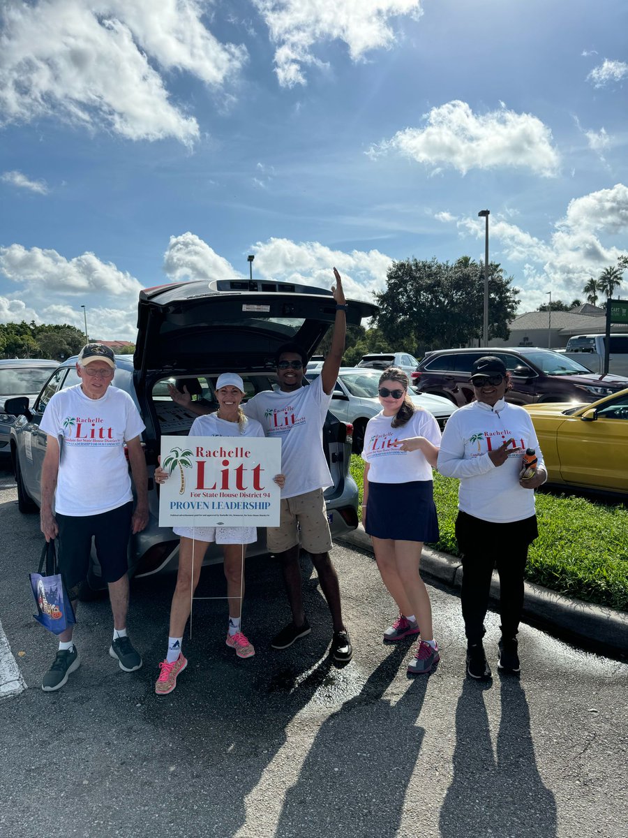 RLittForFlorida's tweet photo. A huge thank you to everyone who joined us to knock on doors, connect with voters, and spread the word about Rachelle’s vision for Florida! Your energy and dedication are exactly what we need to bring real change to our community. 

Together, we shared Rachelle’s commitment to affordable healthcare, improving education, and fighting for lower insurance costs for everyone. Every conversation brings us one step closer to victory in November!

We’re not slowing down – let’s keep this momentum going as we work to elect a leader who will fight for all of us in Tallahassee. 
Stay tuned for our next canvassing events – we’d love to have you join the team!
You can sign up for our canvass this Saturday at PGA here, https://t.co/I59OdkPjwm. 

We’ll be having a teachers canvass on Sunday at Westlake which you can sign up for through this link, https://t.co/joqrXMRz1H. 

Can’t wait to see you all there! 
#GetLitt #GrassrootsPower #VoteLitt #FLHD94 #WeAreNotGoingBack #KnockDoorsWinVotes