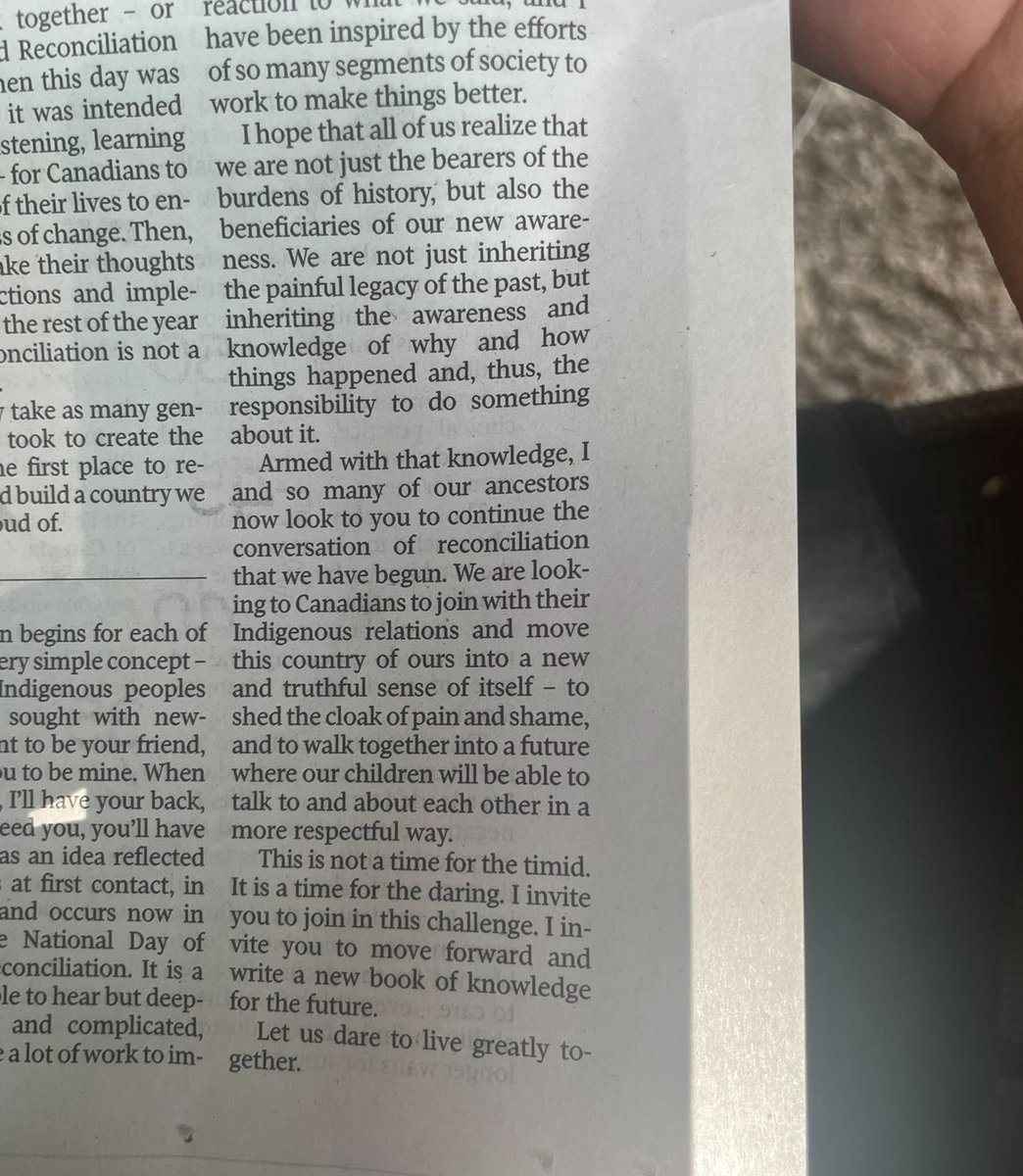 Just read slowly and out loud.... profound words from Murray Sinclairs article in the Globe and Mail.