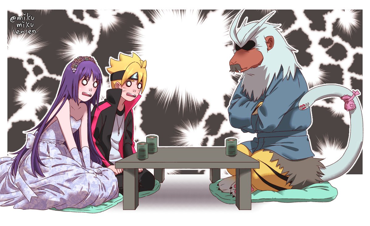 Day 7 #BoruSumiWeek2024
Wedding🪻🔩

This lovely arts from <a href="/mikumikulenlen/">🌟𝔸𝕣𝕚𝕒𝕄𝕚𝕜𝕦🍀</a> for the last day of BoruSumi's week💜💛 In Boruto SD, ch 25 Titled "Boruto's Marriage" they are such a cutie pies, and also Nue, soo cutee😆

#Sumire #Boruto &amp; #Nue