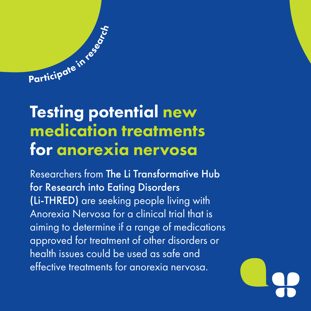 Butterfly Foundation (@bfoundation) on Twitter photo Researchers from <a href="/MonashUni/">Monash University</a> Li-THRED are testing potential medication treatments for anorexia nervosa (AN). If you're located in VIC & currently experiencing AN, find out if you're eligible by filling out the EOI below or email thred@monash.edu ⤵️
redcap.helix.monash.edu/surveys/?s=9EW… Researchers from <a href="/MonashUni/">Monash University</a> Li-THRED are testing potential medication treatments for anorexia nervosa (AN). If you're located in VIC & currently experiencing AN, find out if you're eligible by filling out the EOI below or email thred@monash.edu ⤵️
redcap.helix.monash.edu/surveys/?s=9EW…