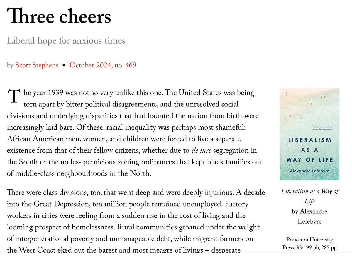 Alexandre Lefebvre (@alex_usyd) on Twitter photo The inimitable Scott Stevens from the ABC reviews my book for <a href="/AustBookReview/">Australian Book Review</a>:
"Lefebvre’s Liberalism as a Way of Life is an indispensable antidote to our prevailing condition of fashionable pessimism."
shorturl.at/BG5EW The inimitable Scott Stevens from the ABC reviews my book for <a href="/AustBookReview/">Australian Book Review</a>:
"Lefebvre’s Liberalism as a Way of Life is an indispensable antidote to our prevailing condition of fashionable pessimism."
shorturl.at/BG5EW
