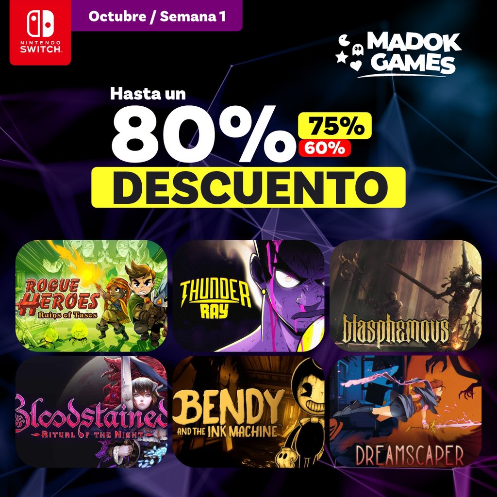 60% a 80% off en juegazos indie para tu Nintendo Switch más baratos imposibles!
youtu.be/mvkrJjUALAk