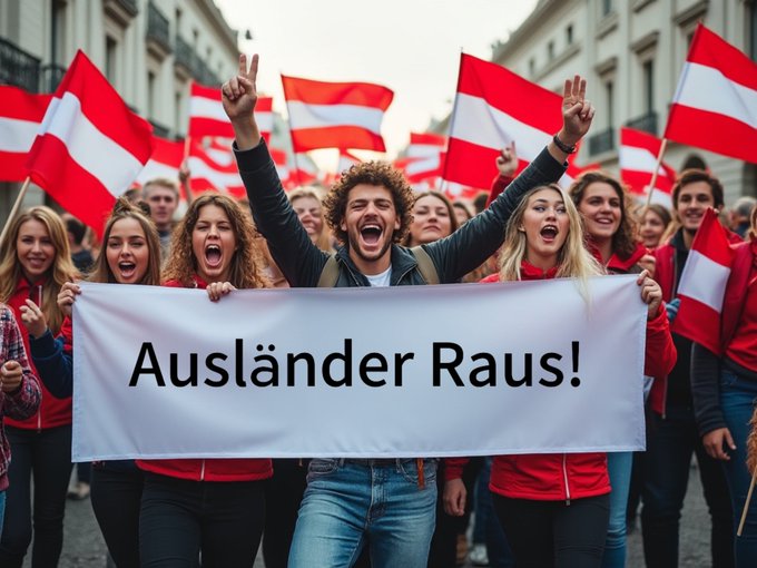 8HWUu4uXy35QLXM's tweet photo. 🇦🇹ข่าวล่าสุด พรรค FPÖ ฝ่ายขวาสุดโต่งซึ่งชนะการเลือกตั้งในออสเตรีย กล่าวว่า “เรามีเจตนารมณ์และความกล้าที่จะยุติการอพยพเข้าเมืองจำนวนมากและเนรเทศผู้ขอสถานะผู้ลี้ภัยที่เป็นอาชญากรทันที เราเบื่อหน่ายกับการที่ภรรยาและลูกๆ ของเราถูกข่มขืน ถูกทารุณกรรม และถูกฆ่า!”

#Austria #ออสเตรีย https://t.co/xhSS249iyp