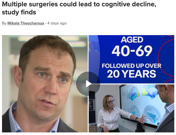 ANZCA Clinical Trials Network (@ctn_anzca) on Twitter photo Watch <a href="/ProfRobSanders/">Robert D Sanders</a> on <a href="/9NewsAUS/">9News Australia</a> discuss how multiple surgeries can impact brain health: bit.ly/4gIIWu0
Prof Sanders' <a href="/ANZCA/">ANZCA</a> CTN-endorsed DECIDE trial, run from <a href="/Sydney_Uni/">University of Sydney</a>, aims to reduce delirium after surgery to improve patient's cognitive recovery and brain health Watch <a href="/ProfRobSanders/">Robert D Sanders</a> on <a href="/9NewsAUS/">9News Australia</a> discuss how multiple surgeries can impact brain health: bit.ly/4gIIWu0
Prof Sanders' <a href="/ANZCA/">ANZCA</a> CTN-endorsed DECIDE trial, run from <a href="/Sydney_Uni/">University of Sydney</a>, aims to reduce delirium after surgery to improve patient's cognitive recovery and brain health