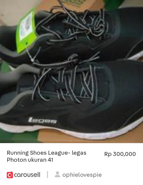 ophiemaupie's tweet photo. Check out 'Running Shoes League- legas Photon ukuran 41', available at Rp 300,000 on #Carousell: https://t.co/ybDePVVPFF https://t.co/O4aX1X7hXP