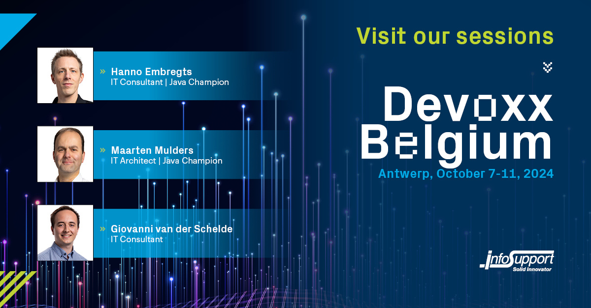 InfoSupportBV's tweet image. The 21st edition of Devoxx Belgium is a 5-day tech conference that will draw over 3,500 attendees! Visit the Deep-Dive and conference sessions of our colleagues @hannotify, @mthmulders and @gvdschelde.
More information: infosupport.it/3MTNorW
#InfoSupportExperts #JavaChampions