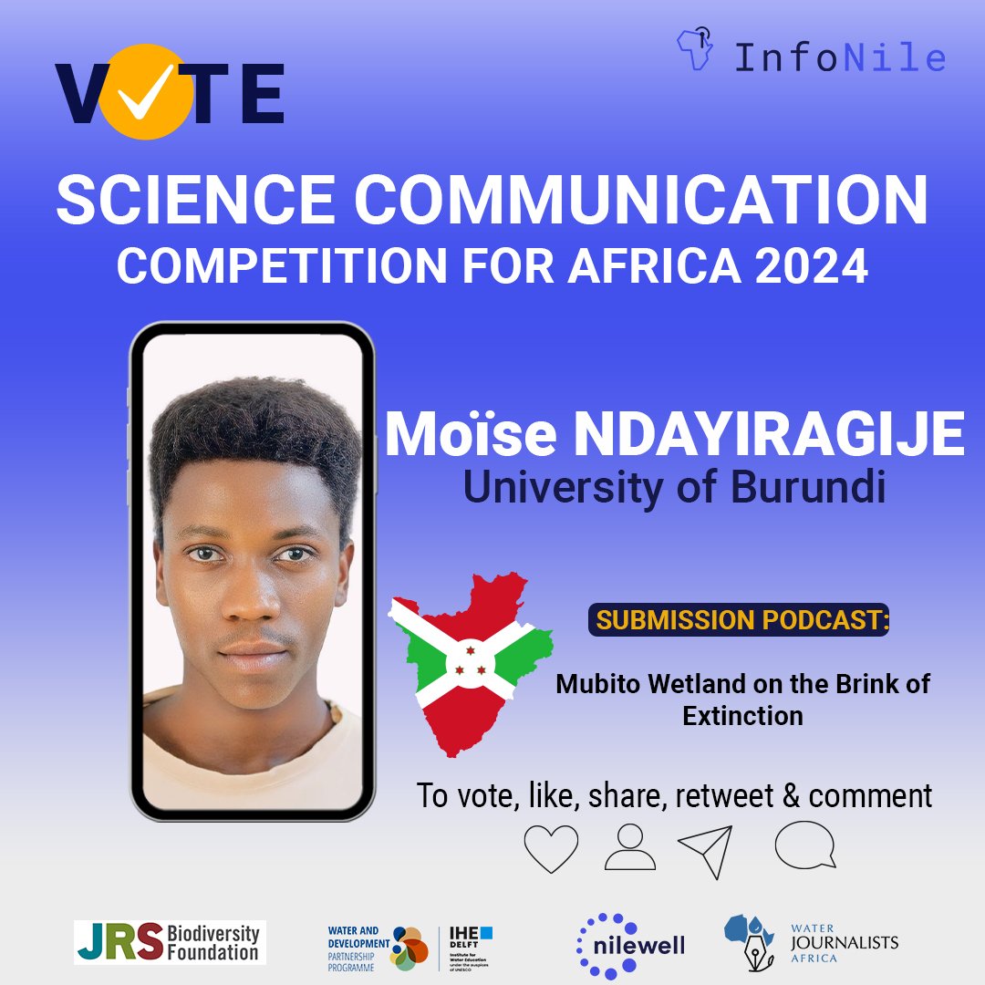 🗳️ Vote Now! Our #SciComm students have shared their incredible work—now it's your turn! Engage with their work to gear ACTION for Wetlands.

Theme: Beneath the Surface; Communicating Wetland Loss and Its Ripple Effects

Moses🇧🇮 submitted a podcast ➡️🔗bit.ly/3N64GlS