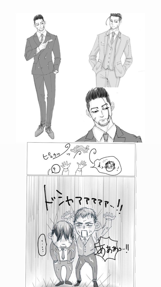 今月描いた絵　練習絵にすごい時間かかってる😅スーツがんばった✨