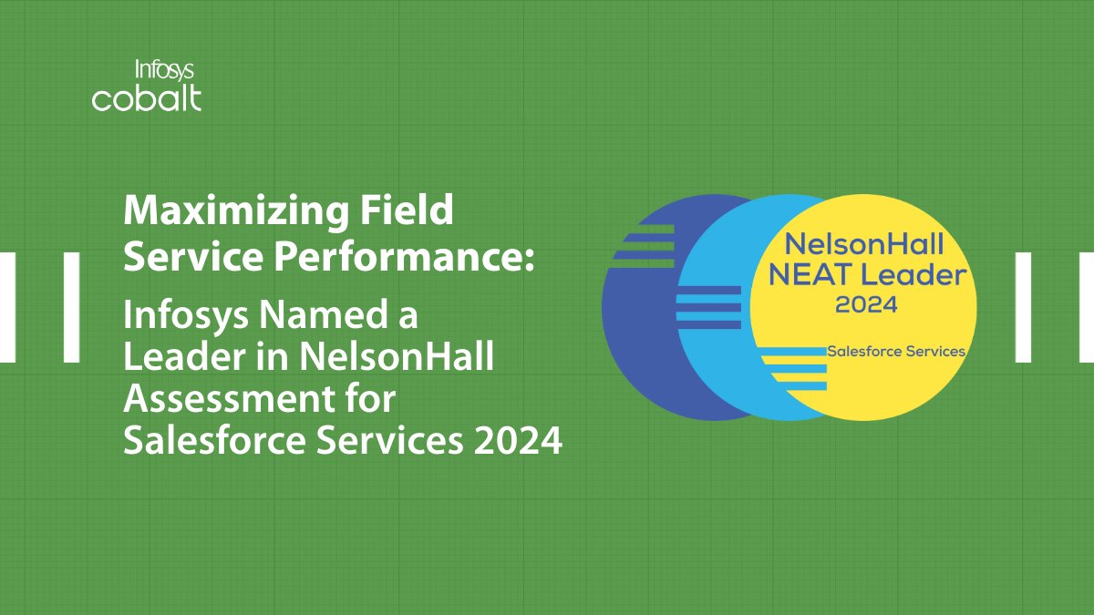 Infosys's tweet photo. Report calls out that Infosys has scale in Field Service and also has specialized offerings. Read more: https://t.co/3rSHnvVhqW
#InfosysCobalt #InfySalesforcePractice #ScaleNewSummits @simplusnow @FluidoTweets https://t.co/x4VKCItOJP