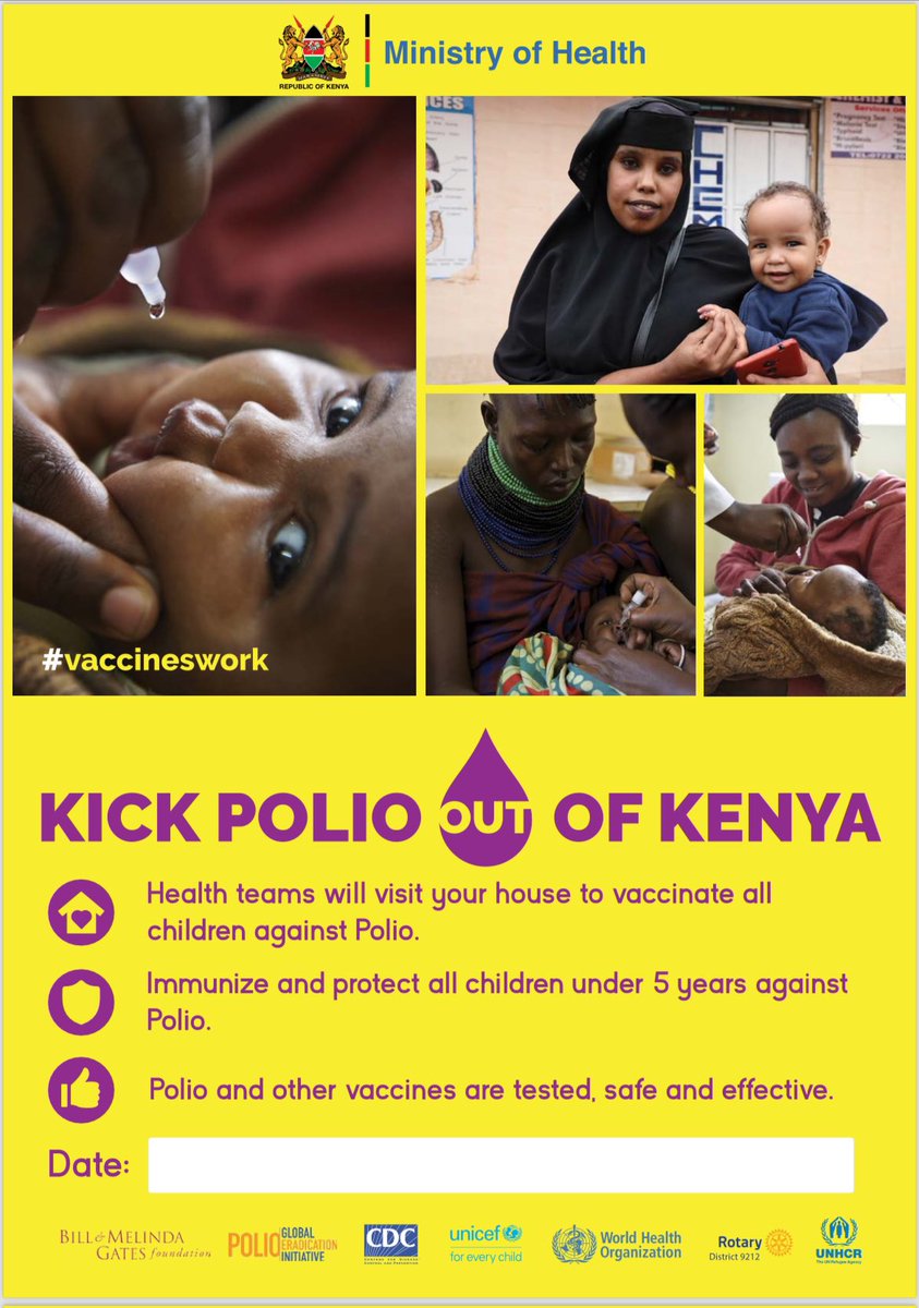 MOH_Kenya's tweet photo. The Government of Kenya remains dedicated to the #PolioEndGame and ensuring every child is protected through vaccination. On 30th September 2024, the Ministry of Health, alongside partners, is hosting a media and stakeholders meeting to discuss the upcoming polio campaign. https://t.co/Lda0Vey5R3