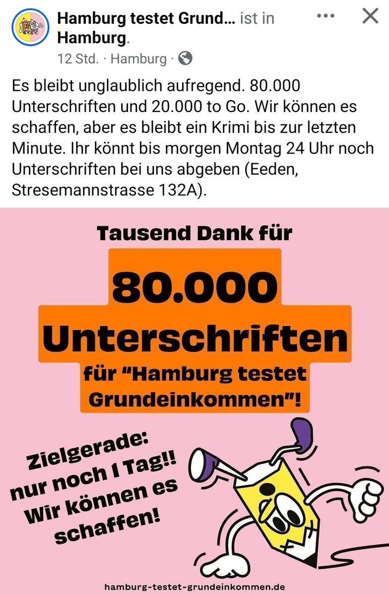 Hamburg macht es spannend 
#Grundeinkommen #Volksabstimmung