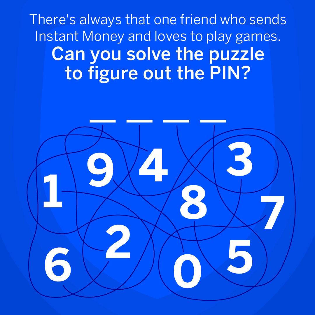 StandardBankZA's tweet image. Get in on the action with #InstantMoneyMondays. Try your hand at solving our PIN puzzle and you might win a R500 Instant Money Voucher. It’s all about staying secure. 

Let us know what you think by replying with #SBLove💙. Dive in here: bit.ly/3y4o7UJ T&amp;amp;Cs apply.