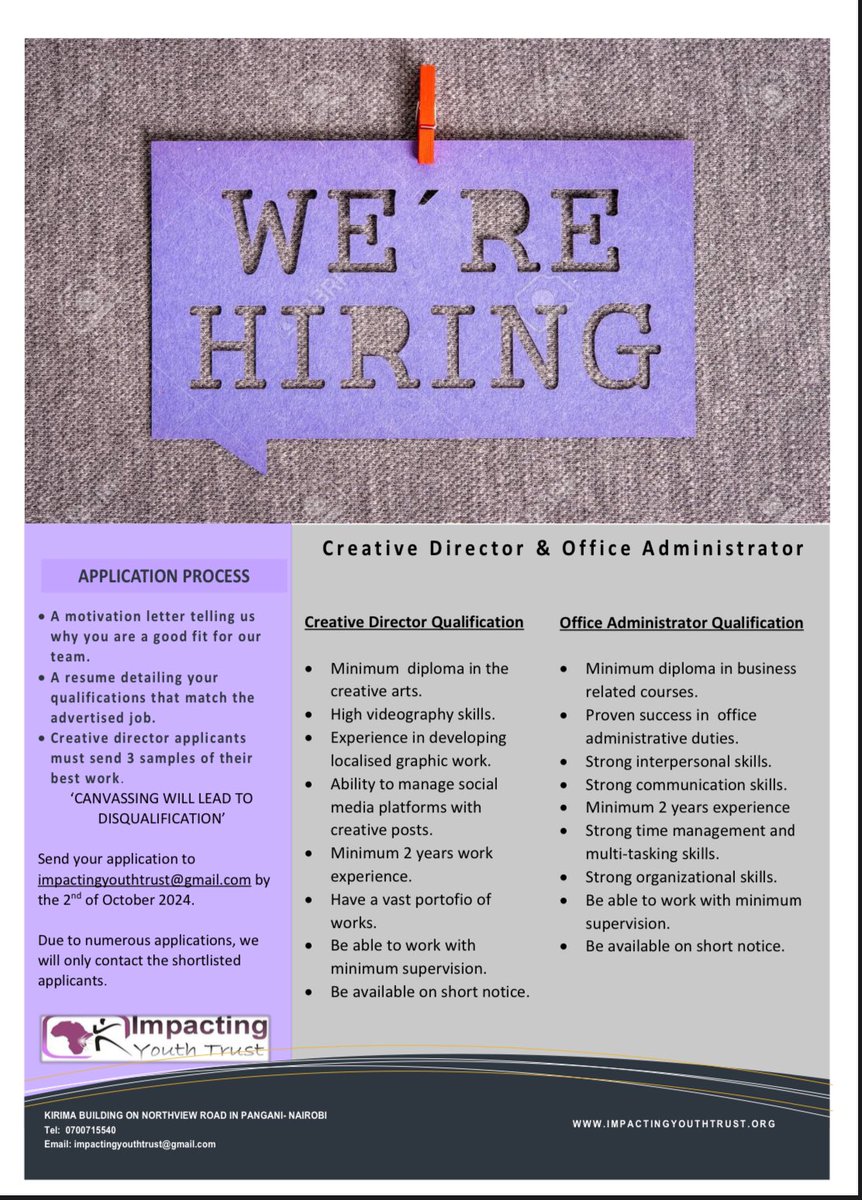 Please share widely and keep applying for the positions.