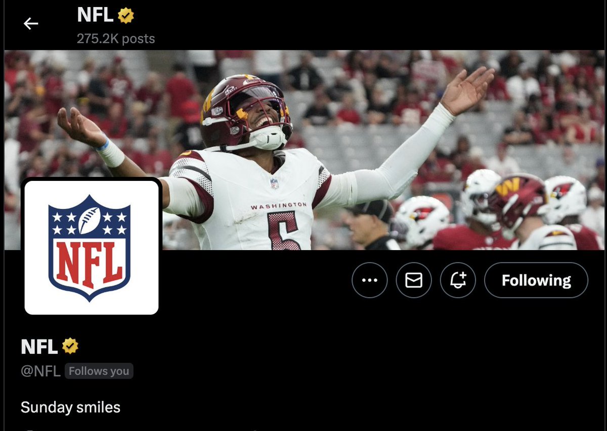 Commanders's tweet image. loving the new header @NFL