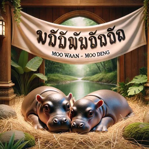 Cosma9861's tweet photo. #MOOWAAN and #MOODENG are absolutely adorable! More pics of them both please! https://t.co/5v0ps9M5kf