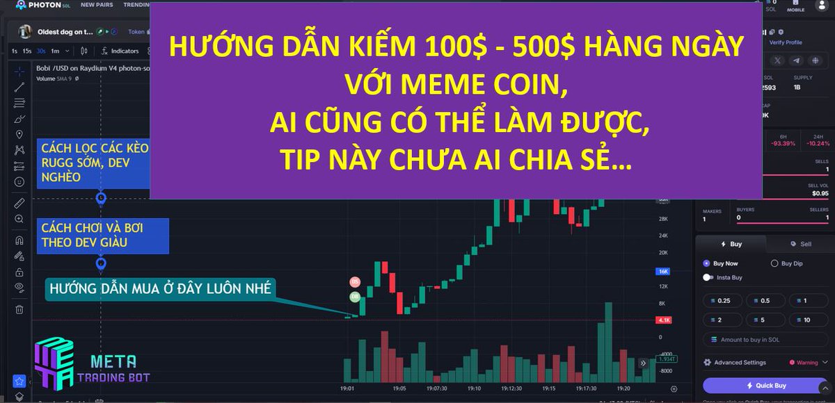 Tiếp tục seri săn memecoin x2 x3 trong vài phút hệ #SOL. Bỏ theo dõi  #Moodeng  đi, hãy xem kỹ phần 9 này.

" Hướng dẫn kiếm 100 - 500$ hàng ngày với memecoin, hướng dẫn cực chi tiết cho người mới cũng có thể làm được.  Tip này vô giá chưa ai từng chia sẻ..."