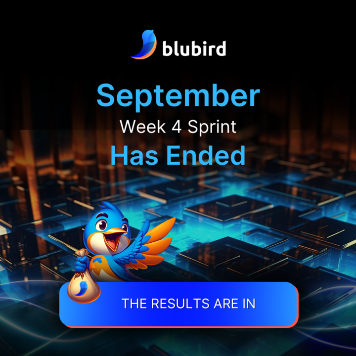 blubird_app's tweet photo. 🔔 The @zealy_io Blubird September Week 4 Sprint has officially ended!        

🎉 Congratulations to everyone who earned exclusive rewards!

💬 You will be contacted on X with further details on your rewards from the official Blubird account @blubird_app. https://t.co/C0C0u90i4h