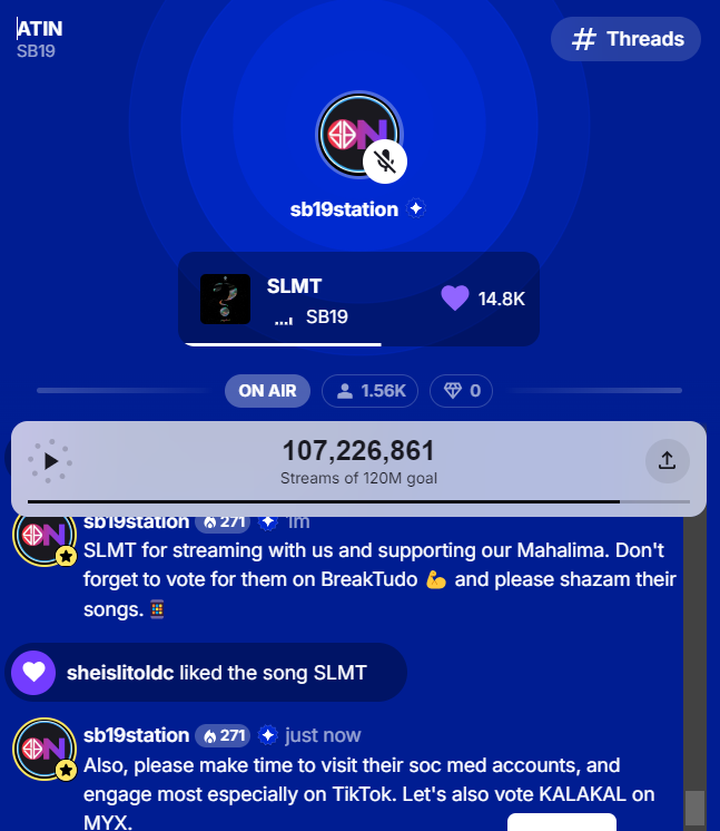 SB19STATIONHEAD's tweet photo. Hi A'TIN! 👋🏼

Happy Monday! ✨Please don't forget to stream for SB19 and solos!

You can stream on your own or stream with us on Stationhead. https://t.co/j5LPomv4q7

@SB19Official #SB19 https://t.co/fvQ5VjaR4v