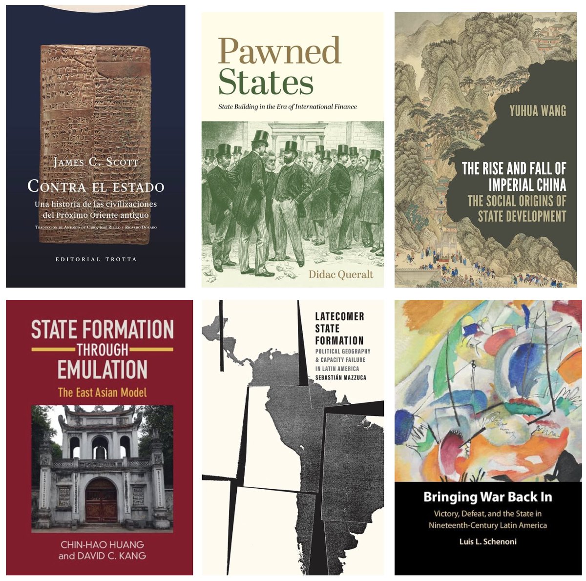 𝗘𝗹 𝗘𝘀𝘁𝗮𝗱𝗼 𝗺𝗮𝘀 𝗮𝗹𝗹𝗮́ 𝗱𝗲 𝗘𝘂𝗿𝗼𝗽𝗮

Estos son algunos libros publicados recientemente sobre la formación y evolución del Estado q se centran principalmente en casos fuera de Europa. Nos ayudan a pensar en cómo se puede elaborar una teoría general sobre el Estado