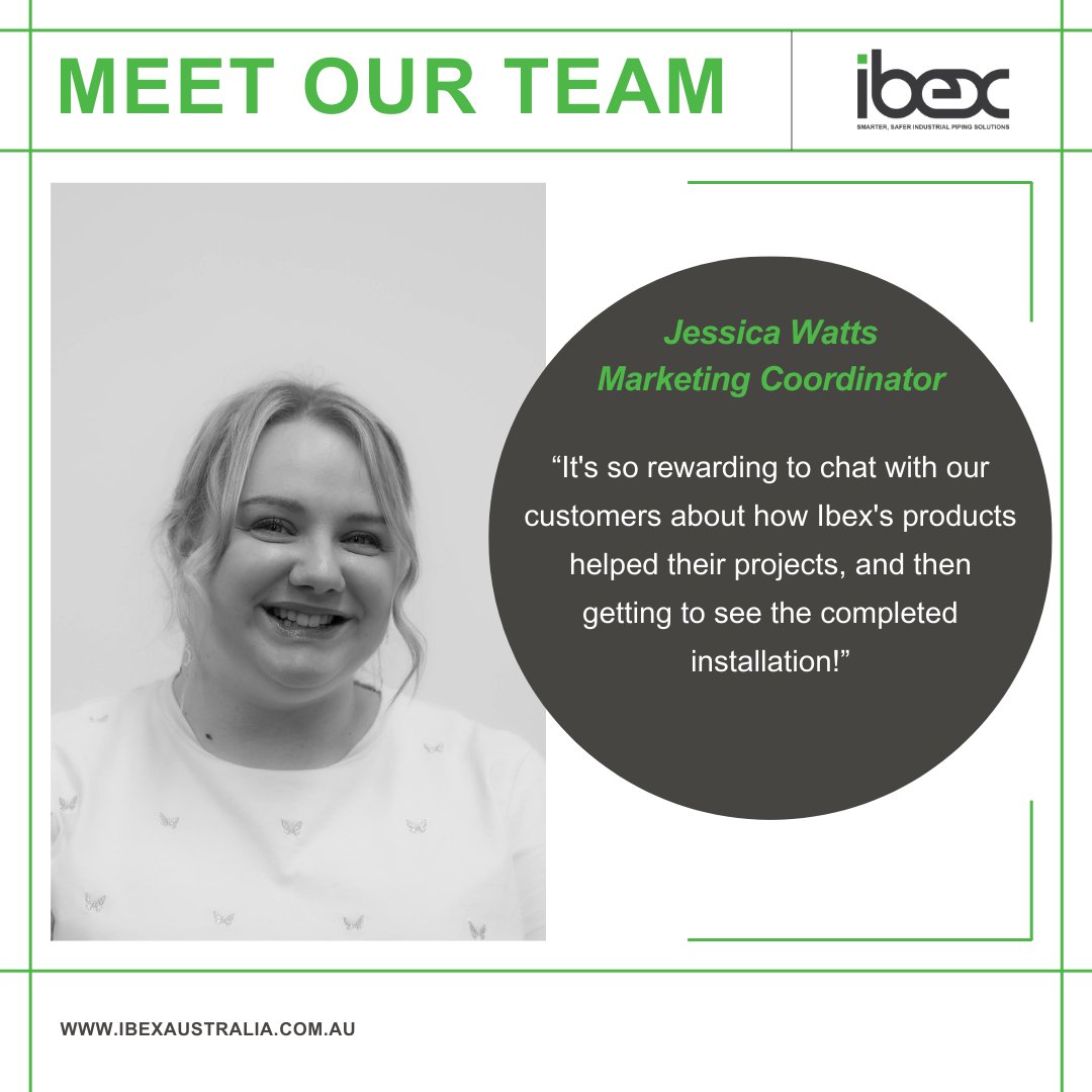IbexAustralia's tweet photo. Meet our Marketing Coodinator, Jessica Watts!

📌 Tell us a fun fact about yourself:
I love to crochet! I taught myself about 8 years ago, and I love challenging myself with complex patterns, and gifting them to friends and family. https://t.co/gyPbtOH5b8
