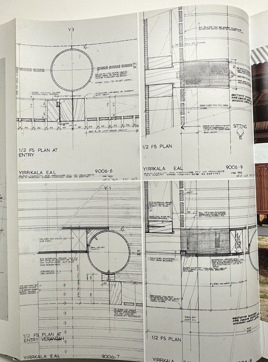 architext14's tweet image. Murcutt designing in section…. 4 plan sections through the entry. Marika Alderton house.