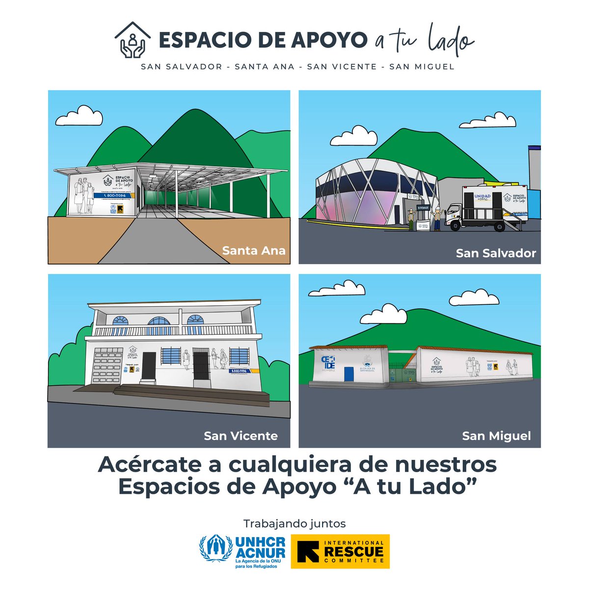ACNURElSalvador's tweet photo. 🙋🏽‍♀️🙋🏽‍♂️ En los Espacios de Apoyo #ATuLado podrás recibir orientación, acompañamiento y servicios especializados.

👉 Síguenos en Facebook Espacio de Apoyo "A tu Lado" o comunícate a nuestra línea de atención gratuita: 📲 800-7096. https://t.co/7Zn08GitDs