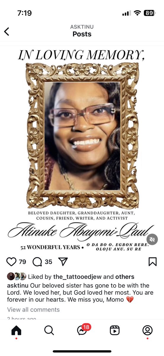 Alice Wong 王美華 (@sfdirewolf) on Twitter photo I’m heartbroken that my friend <a href="/Tinu/">Tinu Abayomi-Paul aka Empress of Twerk. NO DMs</a> is no longer with us. She gave so much of herself and cared about the disability community deeply
I learned about this from an instagram post from her account
instagram.com/p/DAhYgSfpvfE/… I’m heartbroken that my friend <a href="/Tinu/">Tinu Abayomi-Paul aka Empress of Twerk. NO DMs</a> is no longer with us. She gave so much of herself and cared about the disability community deeply
I learned about this from an instagram post from her account
instagram.com/p/DAhYgSfpvfE/…