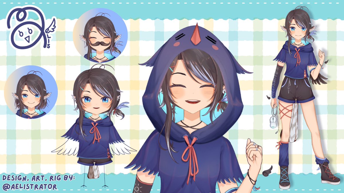 aelistrator's tweet photo. Thank you to everyone who came to my 2.0 model/redesign stream!
Here is a rough reference sheet that I've briefly whipped up of my new design! I will work to get out a proper back + front reference sheet eventually :3
#vtuber #vtuberreferencesheet #aelischannel https://t.co/PAOHiZS09H