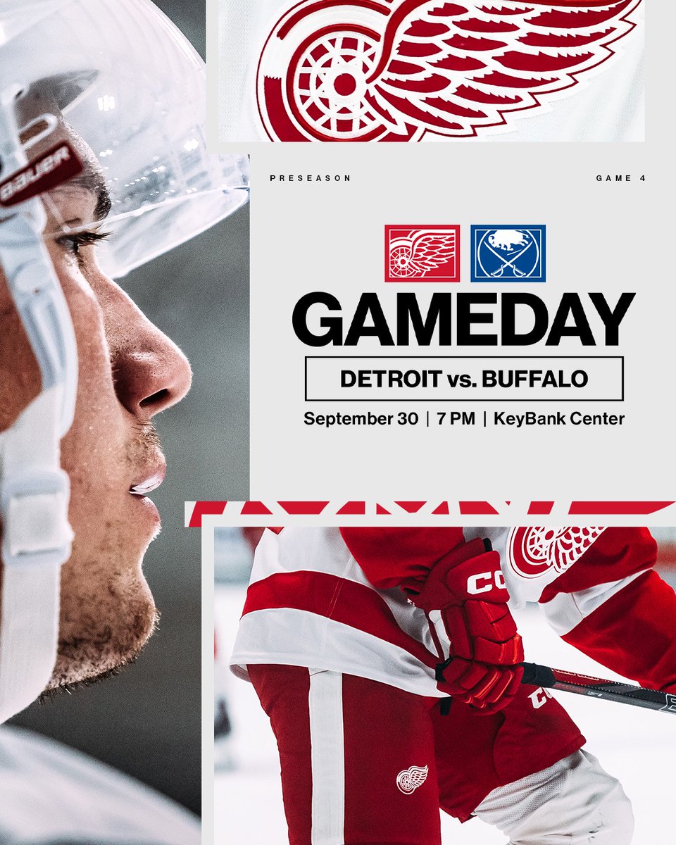 DetroitRedWings's tweet photo. Double the games, double the fun!

📍 @ Buffalo | 7 PM
📍 Vs. Pittsburgh | 7 PM
🎟️: https://t.co/ZTtCRKFpbQ

*Both games will be available to stream on the #RedWings app &amp; https://t.co/jLX5LxapNh! https://t.co/dmKnRy8w79