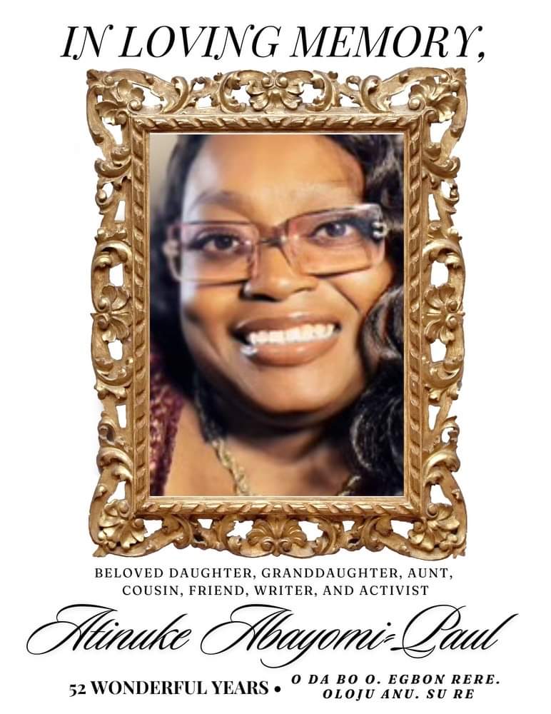 🌸Bibi🌸♿ (@bibicosplays) on Twitter photo I can barely speak or type right now. I am devastated to say that Tinu (<a href="/Tinu/">Tinu Abayomi-Paul aka Empress of Twerk. NO DMs</a>) passed away at home on Thursday morning.
I will miss her so much, she was family to me. She made me a better person.
To help with her funeral costs & take care of her family: gofundme.com/f/honoring-tin… I can barely speak or type right now. I am devastated to say that Tinu (<a href="/Tinu/">Tinu Abayomi-Paul aka Empress of Twerk. NO DMs</a>) passed away at home on Thursday morning.
I will miss her so much, she was family to me. She made me a better person.
To help with her funeral costs & take care of her family: gofundme.com/f/honoring-tin…