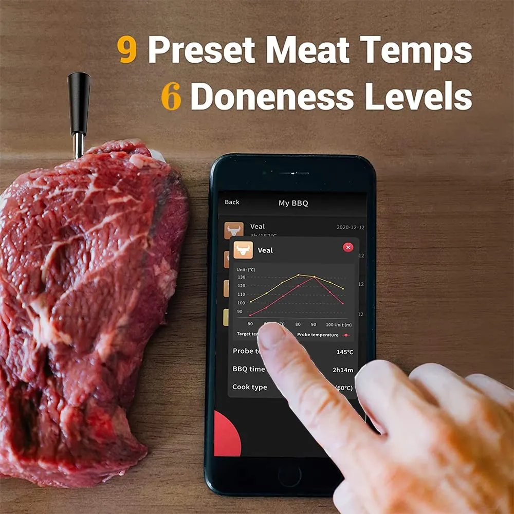 CrazySalesAus's tweet image. Wireless Meat Thermometer,Bluetooth Meat Thermometer with 300ft Wireless Range,Digital Cooking Thermometer with Alert for BBQ,Oven,Smoker,Air Fryer Now: $109.99
bit.ly/3Y6HACc
#meat #thermometer #bluetooth #wireless #cooking #bbq #oven