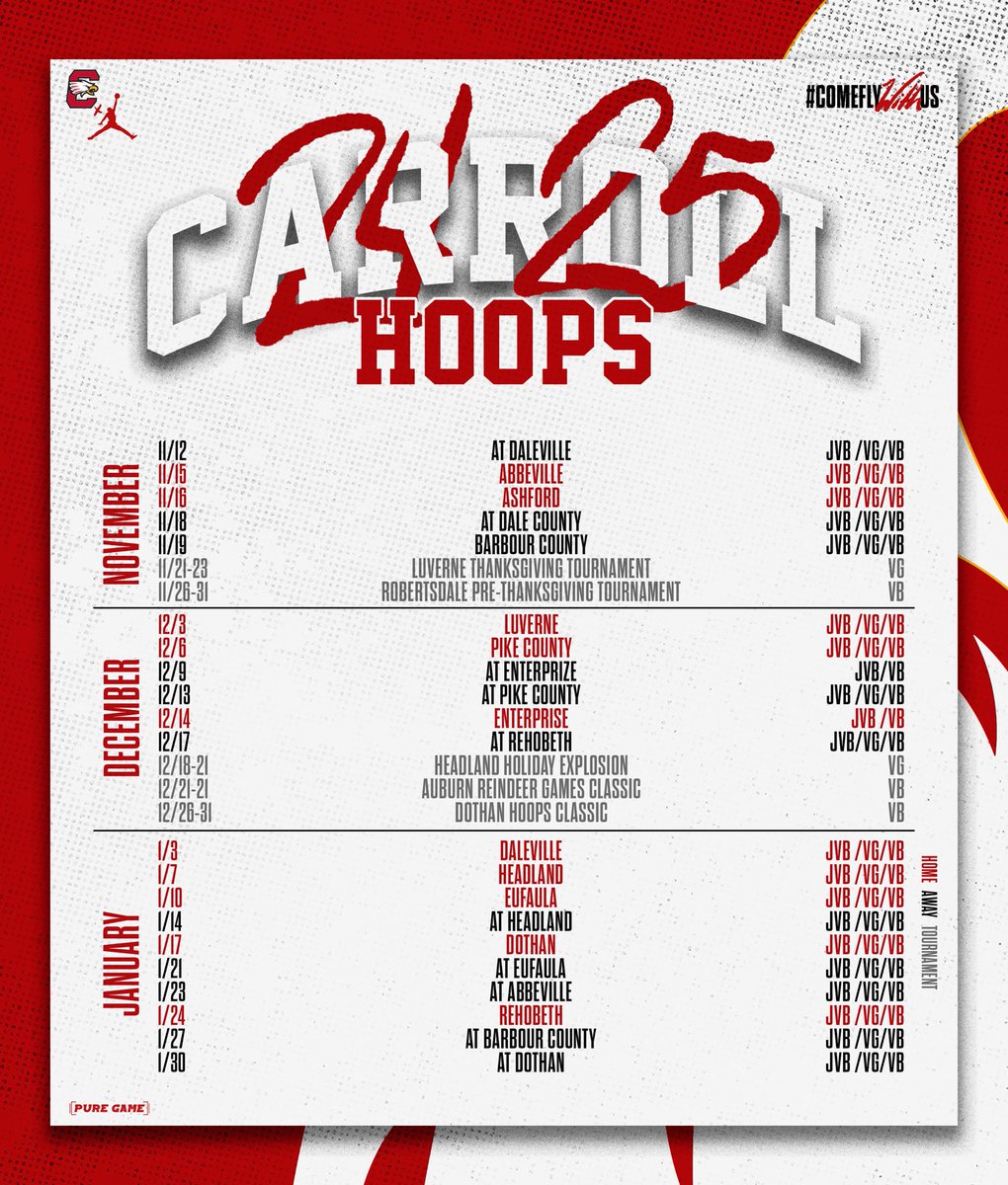 Carroll_High's tweet photo. 2024-2025 Carroll High Basketball Schedule #ComeFlyWithUs 🦅 https://t.co/757ZmHqTQr