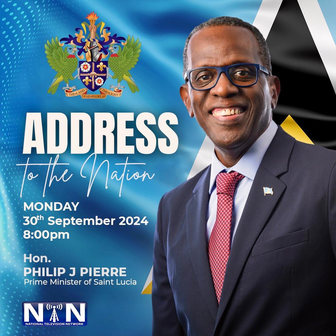 Prime Minister Hon. Philip J. Pierre will address the nation on the implementation of the new minimum liveable wage on Monday night at 8 pm. Be sure to tune in!
