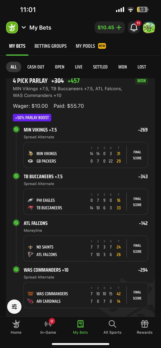 itsyaboy53's tweet image. Wish I woulda put more on it smh #itsalock #betting #nfl #nflbetting