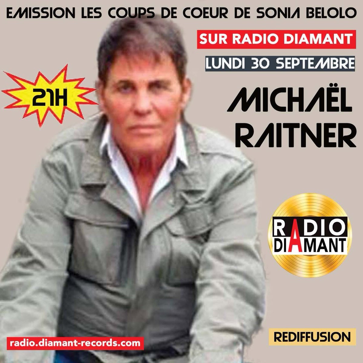 soniabelolo's tweet photo. Michaël, Raitner sur Radio Diamant, lundi 30 septembre à 21h https://t.co/I8Sf3a3h6F