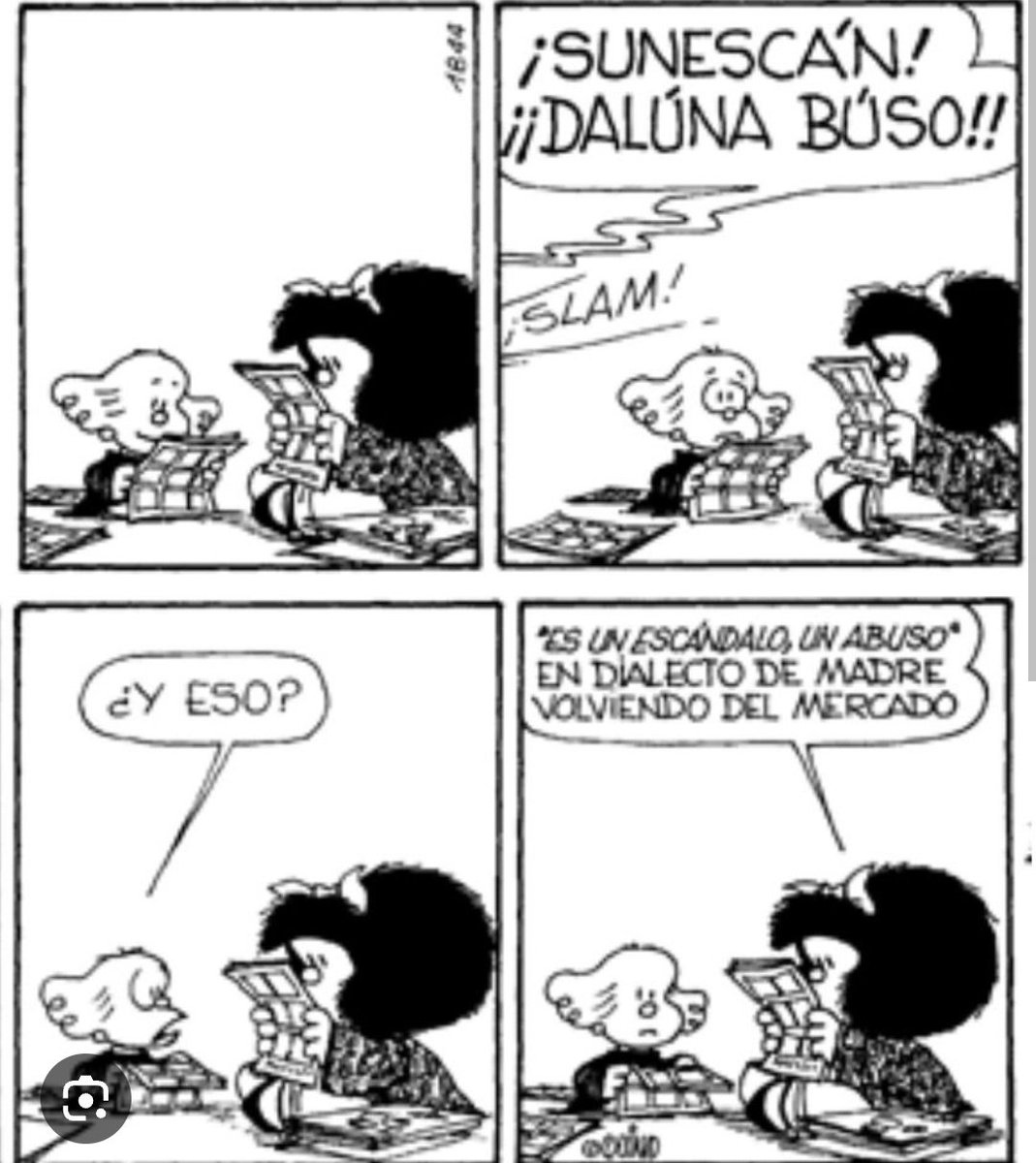 Leo que #Mafalda60Años ha sido traducida hasta al chino. Me quedo pensado cómo habrá quedado la frase de la mamá, Raquel en esos idiomas: #SunescánDalúnaAbús