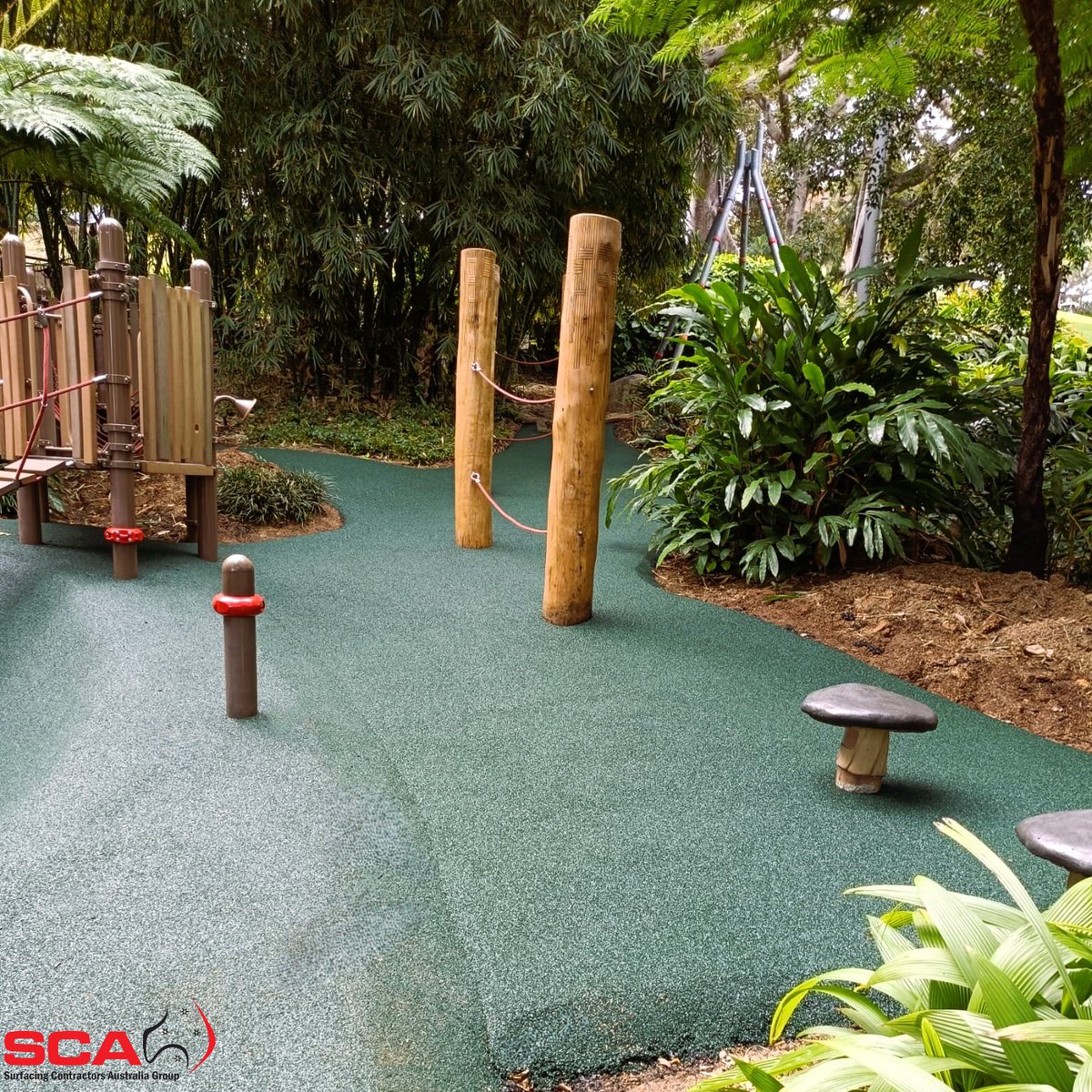 Surfcongroup's tweet photo. What an incredible thriving setting for this play space! The Children's Playground within #romastreetparkland  has recently received a fresh rubber safety surfacing upgrade, using #Gezolan EPDM granules!

#greenspace #brisbanecity #childrensgarden #brisbaneplayground https://t.co/TIXCNcqWdu