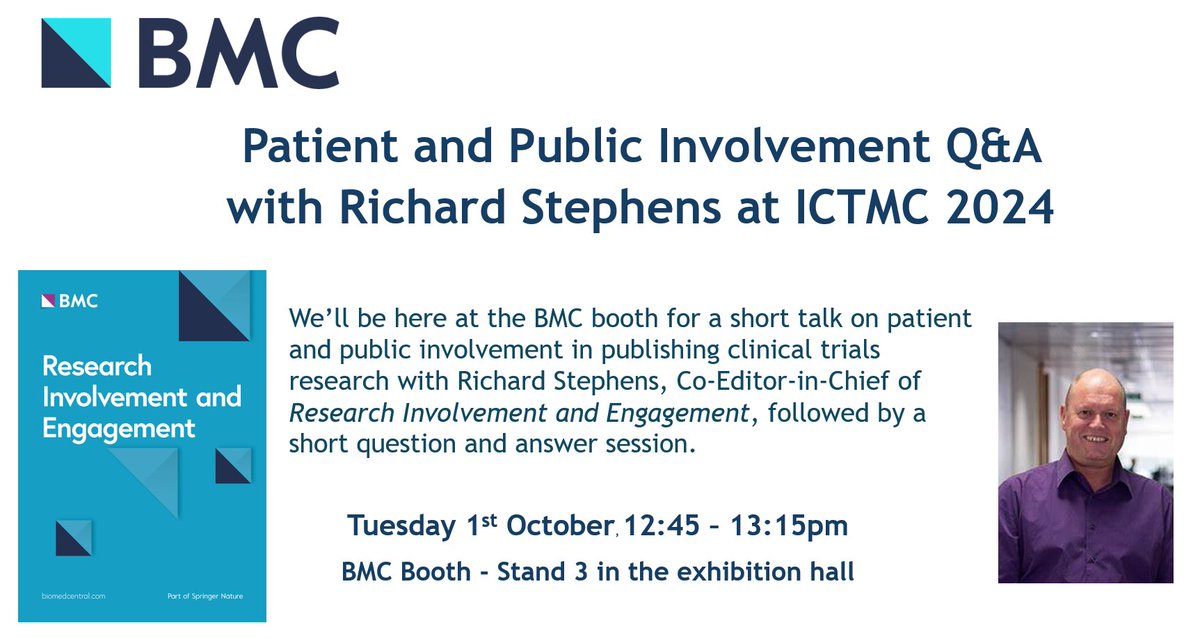 Patient and Public Involvement Q&amp;A with Richard Stephens at ICTMC 2024.
Join us tomorrow!🙌