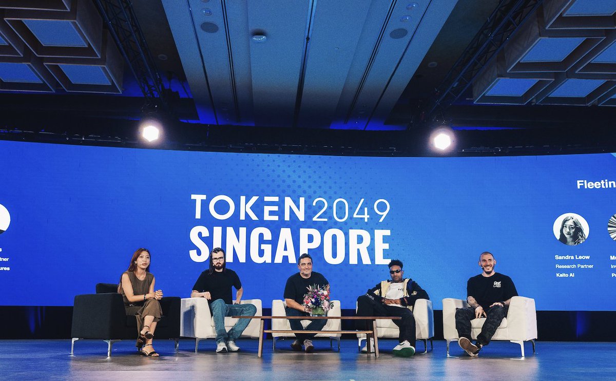 Memecoins were a key point of discussion during #TOKEN2049 Singapore 💬

<a href="/ag_dwf/">Andrei Grachev 🦅🟠 $FF</a>, Managing Partner of DWF Labs, spoke during the panel "Memecoins: Fleeting Trend or Crypto Evolution?" alongside <a href="/sandraleow/"></a>, <a href="/MustStopMurad/">Murad 💹🧲</a>, <a href="/blknoiz06/">Ansem</a>, and <a href="/mdudas/">Mike Dudas</a> to discuss what's coming in the