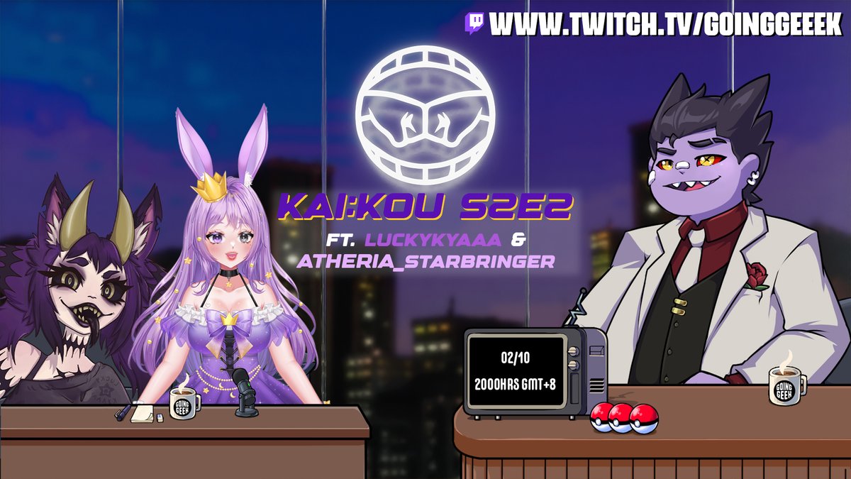 GoingGeeek's tweet photo. DANG, there sure is alot of purple activity going on this week's episode of KAI:KOU! I'll be having video game besties @AthQuests & @LuckyKyaaa on as they speak about how they've started streaming together & making VRoids plus content are part of this lovely friendship!

See you guys at the studio on Wednesday, https://t.co/Mybm8aBDtE 

ALL RT's & Likes are highly appreciated, thank you for supporting my passion & dream! 

#kaikou #podcast #twitch