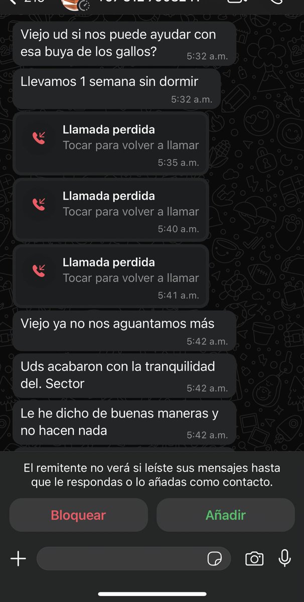 jcarroyaver's tweet photo. Hoy desperté con un mensaje de buenos dias de mi vecino de finca  😀

Disclaimer: QUIEN PUTAS SE VA A VIVIR AL CAMPO O A UNA ZONA RURAL Y ESPERA NO ESCUCHAR GALLOS CANTANDO EN LA MADRUGADA

Además la finca se llama rancho cantagallo papi no rancho bosquesilencioso 👍🏻 https://t.co/lMQ5nPErwa