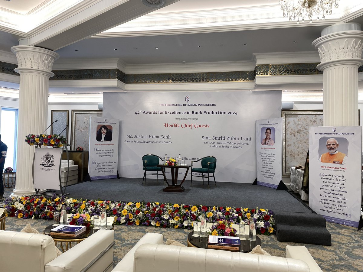 ipranavgupta's tweet photo. The stage is all set for today’s FIP 44th Awards for Excellence in Book Production. Awaiting eminent personalities & winning awardees.
Stay tuned for more updates
#FIPAwards #FederationOfIndianPublishers
@smritiirani @FIP_India @IRRO_Official @IntPublishers @IFRRO https://t.co/c0OpYDUZFQ