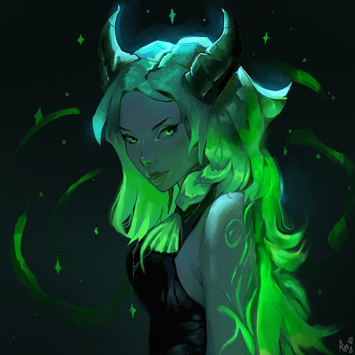 MagicalArtRed's tweet photo. embracing the glow of magic and mystery ✨ 
Speedpaint Posted on the gram go check it out! 

#DigitalArt #FantasyArt #CharacterDesign #GlowEffect #GreenAesthetic #ProcreateArt #DarkFantasy #MagicInTheAir #ArtCommunity #ArtistOnInstagram #FantasyArtist #ArtLovers #WomenInArt https://t.co/OvwtV2yBTq