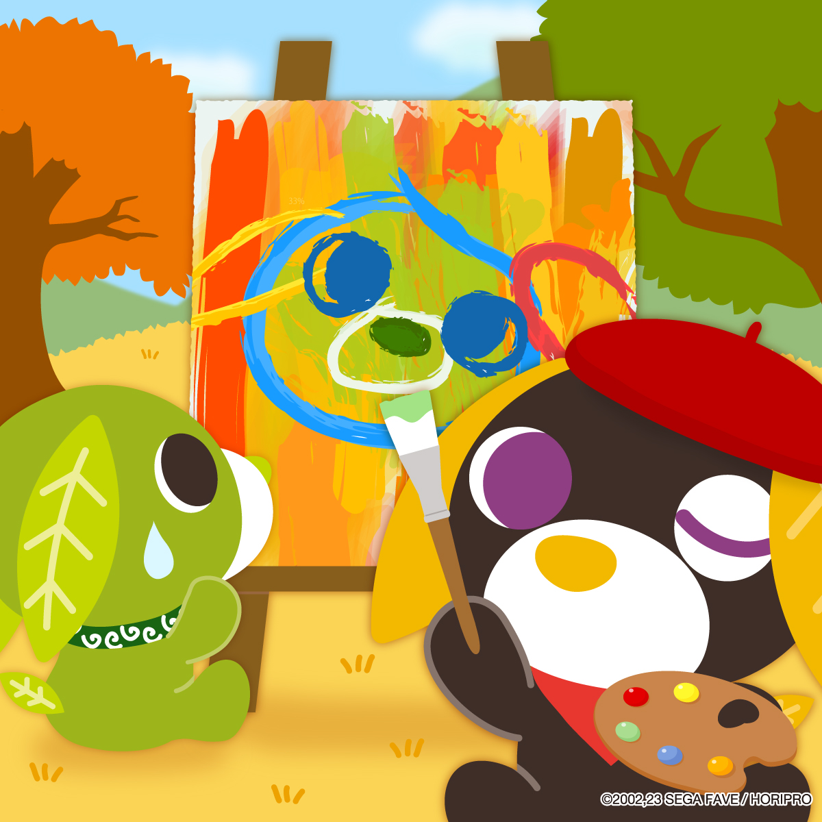 芸術の秋 ですね🍁 ロンもすっかりアーティスト気分🎨✨ #お茶犬