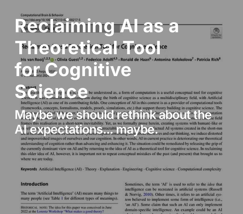 fabrizio_degni's tweet image. &quot;Reclaiming AI as a Theoretical Tool for Cognitive Science&quot; 

linkedin.com/posts/fdegni_r…

#AI #CognitiveScience #Science #ArtificialIntelligence #Neuroscience