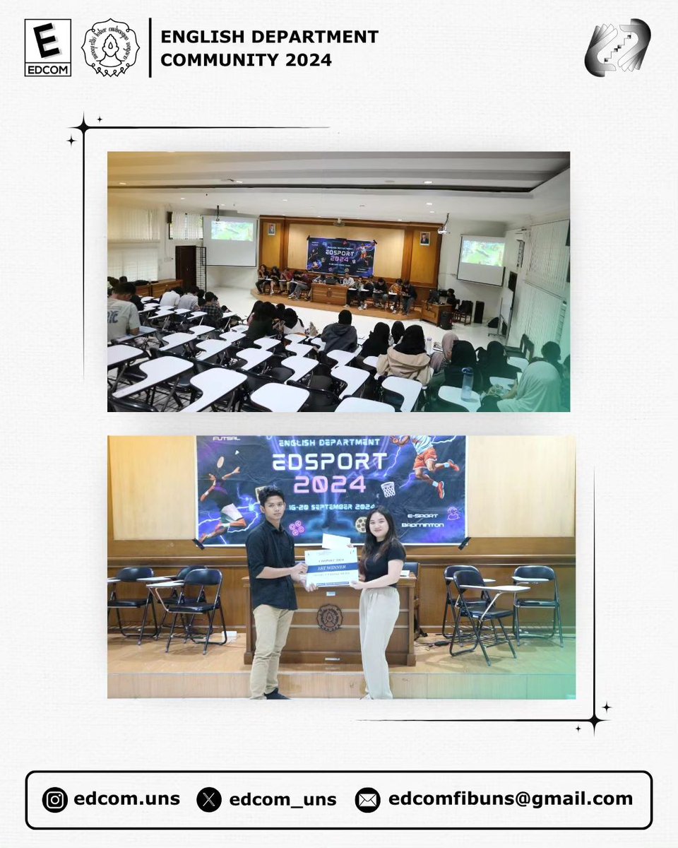 [PRESS RELEASE]

The English Department Community (EDCOM) is thrilled to announce the successful completion of EDSPORT 2024, our annual sports event that highlighted the remarkable talents and sportsmanship of our students.